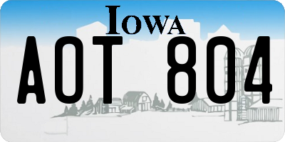 IA license plate AOT804