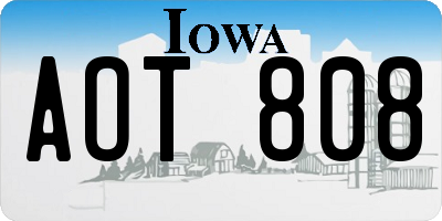 IA license plate AOT808
