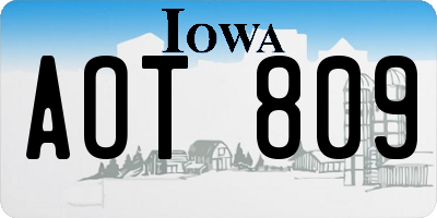 IA license plate AOT809