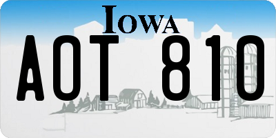 IA license plate AOT810