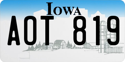 IA license plate AOT819