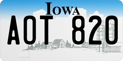 IA license plate AOT820