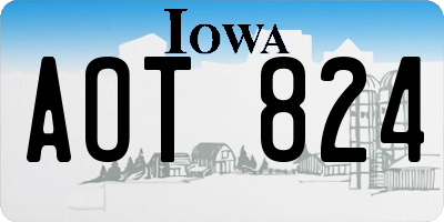 IA license plate AOT824