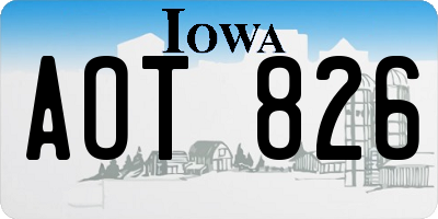 IA license plate AOT826