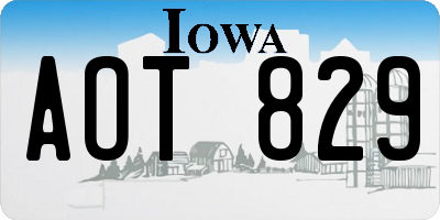 IA license plate AOT829