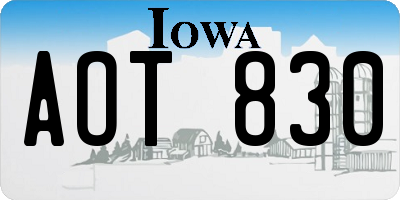 IA license plate AOT830