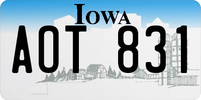 IA license plate AOT831