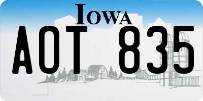 IA license plate AOT835