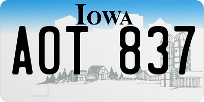 IA license plate AOT837