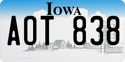 IA license plate AOT838
