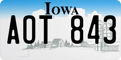 IA license plate AOT843