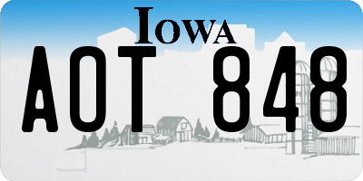 IA license plate AOT848