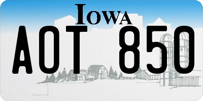 IA license plate AOT850