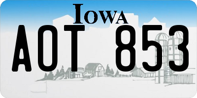 IA license plate AOT853