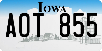 IA license plate AOT855