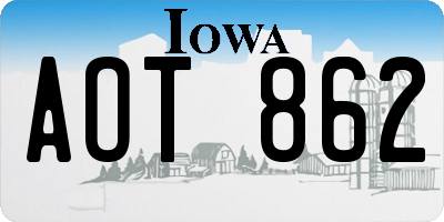 IA license plate AOT862