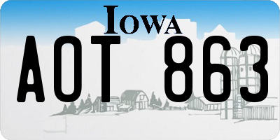 IA license plate AOT863