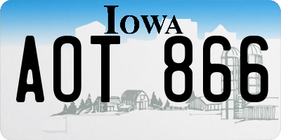 IA license plate AOT866