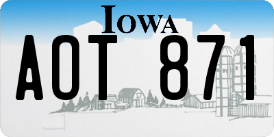 IA license plate AOT871