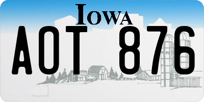 IA license plate AOT876