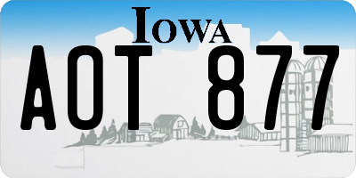 IA license plate AOT877