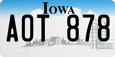 IA license plate AOT878