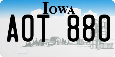 IA license plate AOT880