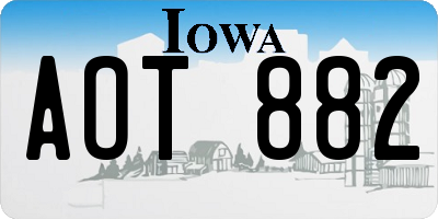 IA license plate AOT882