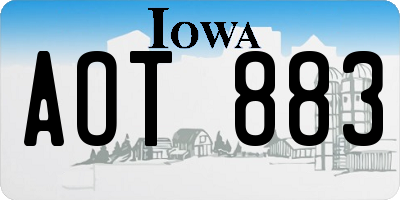 IA license plate AOT883