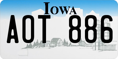 IA license plate AOT886