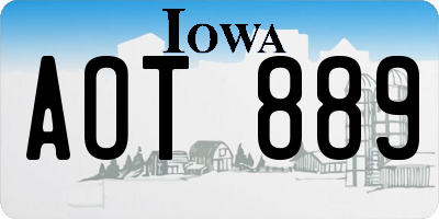 IA license plate AOT889