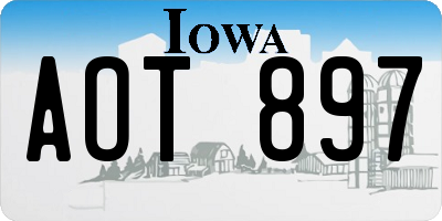IA license plate AOT897