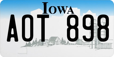 IA license plate AOT898
