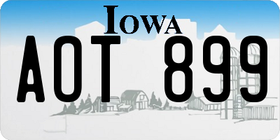 IA license plate AOT899