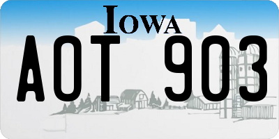 IA license plate AOT903