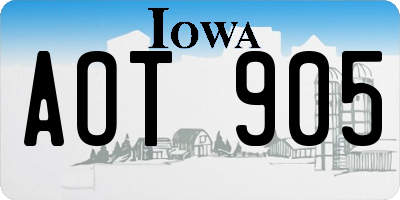 IA license plate AOT905