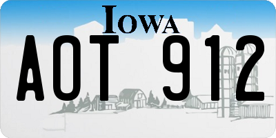 IA license plate AOT912