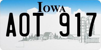 IA license plate AOT917