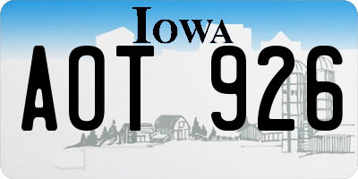 IA license plate AOT926