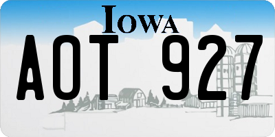 IA license plate AOT927