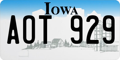IA license plate AOT929