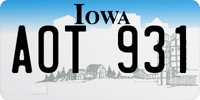 IA license plate AOT931