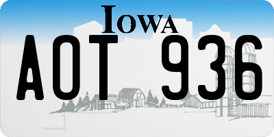 IA license plate AOT936