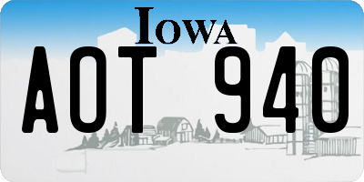 IA license plate AOT940