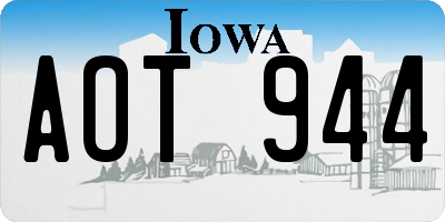 IA license plate AOT944