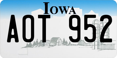 IA license plate AOT952