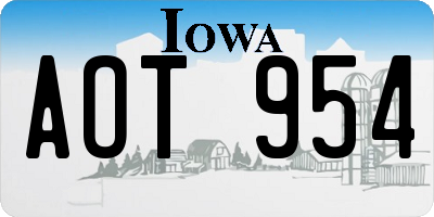 IA license plate AOT954