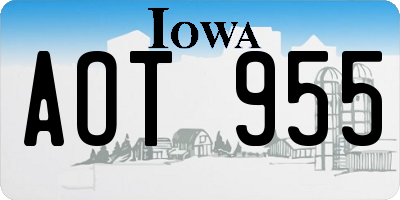 IA license plate AOT955