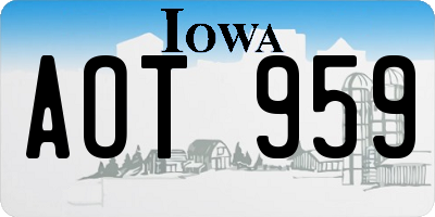 IA license plate AOT959