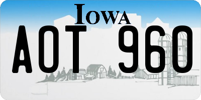 IA license plate AOT960